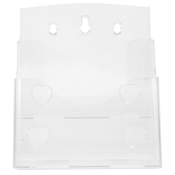 ELAYARD Transparent Acrylic Magazine Rack with Space Saving 2 Tier Design for Businesses