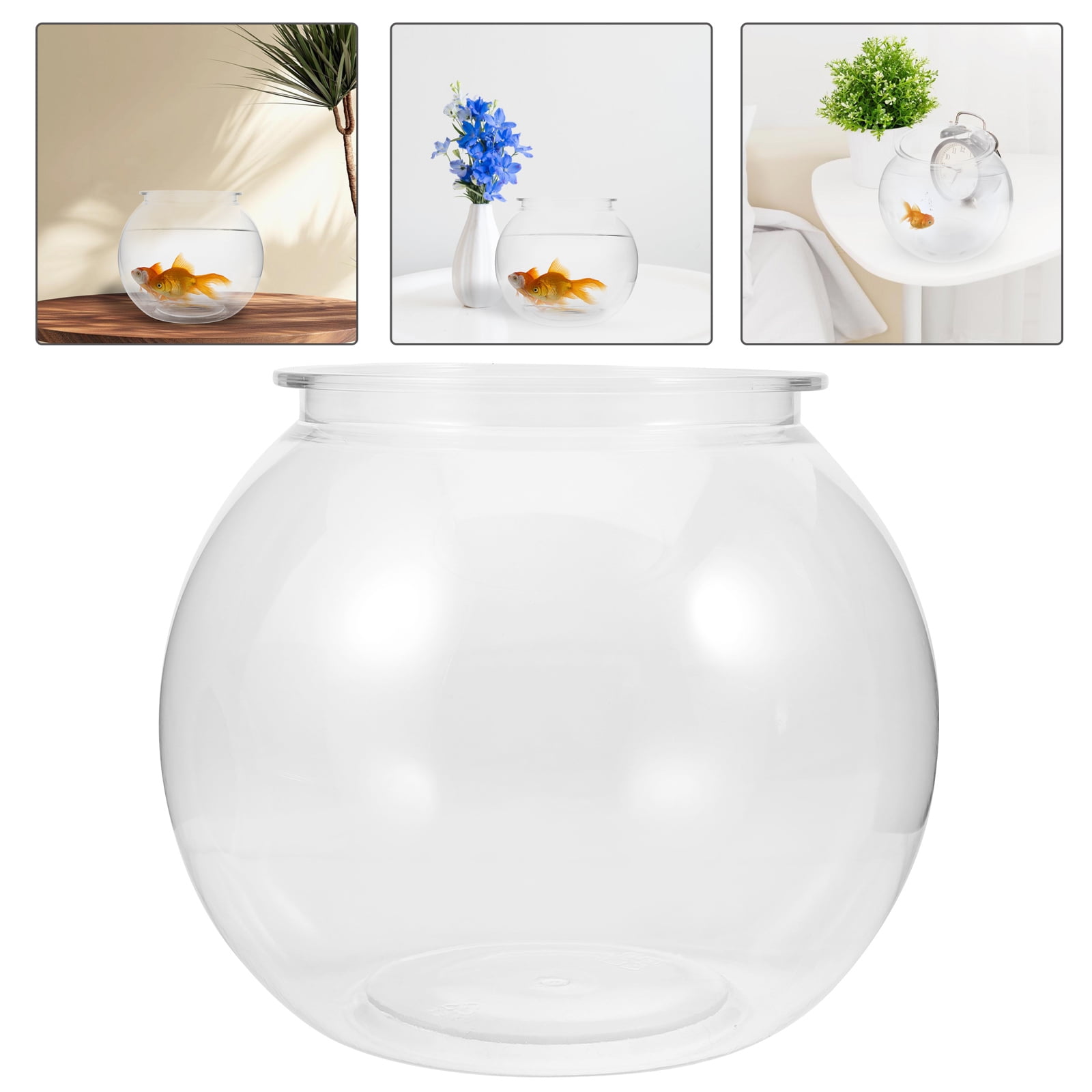 Image showcasing ELAYARD Transparent Plastic Fish Tank for Desktop Goldfish with Easy ...