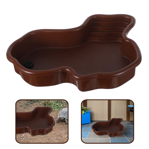 ELAYARD Tortoise Water Pool with Large Capacity and Decorative Design for Aquarium and Terrarium Use