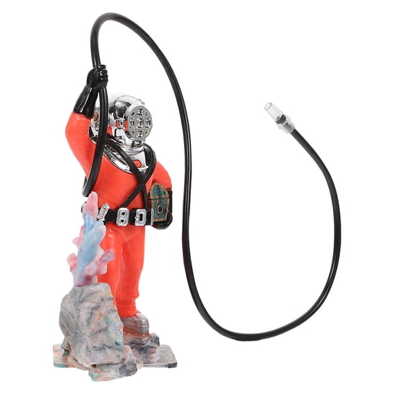 ELAYARD Unique Resin Diver Model Aquarium Decor with Air Bubble Feature for Fish Tank