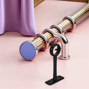 ELAYARD Versatile Black Ceiling Curtain Rod Holder for Balcony Laundry and Bedroom Drapery