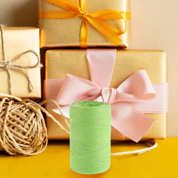 ELAYARD Versatile Light Green Raffia Paper Twine for Baking Bag Ties and Box Decoration