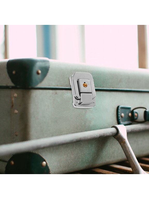 Durable Plated Silver Suitcase Lock Hasp with Easy Toggle Latch for Travel