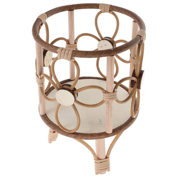 ELAYARD Rattan Plant Riser Stand, Versatile Indoor Outdoor Decorative Holder with Hollow Design for