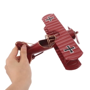 ELAYARD Vintage Iron Airplane Model Biplane Red 1Pack