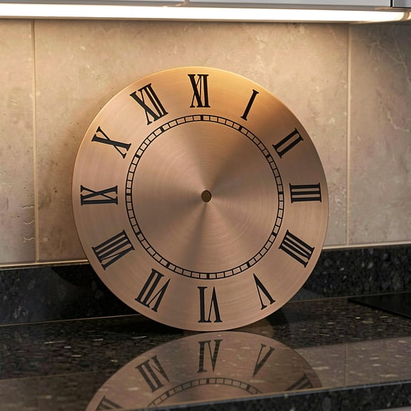 ELAYARD Vintage round Iron Clock Face Replacement with Roman Numerals