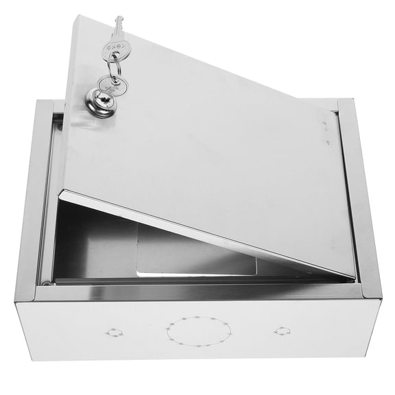 ELAYARD Wall Mounted Stainless Steel Milk Box With Lock Outdoor Mailbox For Front Porch Silver