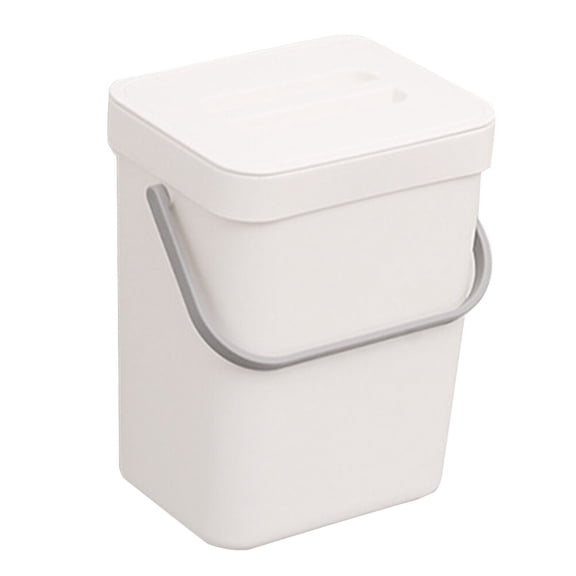 ELAYARD Wall Mounted Trash Bin with Lid PP Garbage Can for Home Use White 1.3L