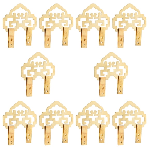 ELAYARD 10Pairs Durable Golden Picture Frame Hooks Easy to Use Heavy Duty Hanging Hardware for Home