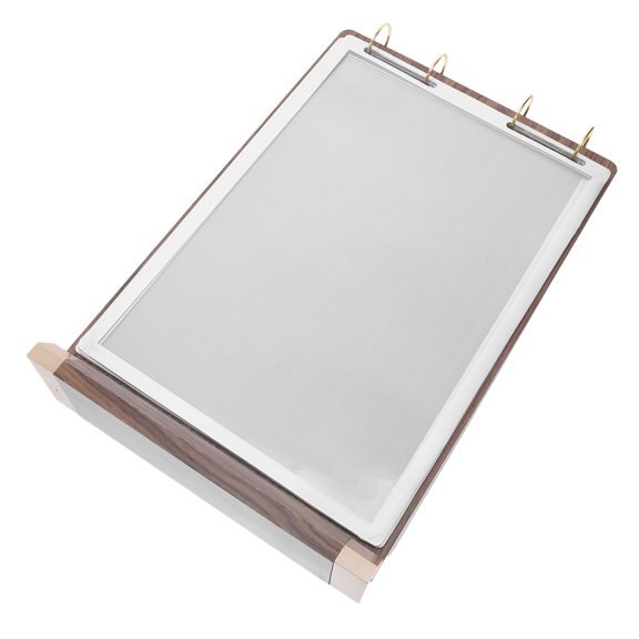 ELAYARD Walnut Wood Flip Menu Display Stand, Double Sided Desktop Holder