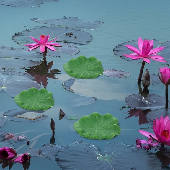 ELAYARD 8-Piece Simulated Leaf Pond Decor Set, Green EVA Wear-Resistant Water Garden Accessories