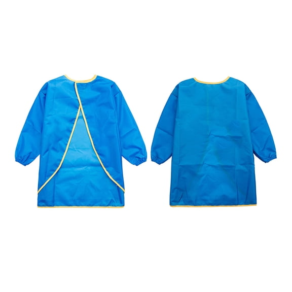 ELAYARD 1Pack Waterproof Painting Smock Blue Polyester for Kids Who Love Art Easy to Clean
