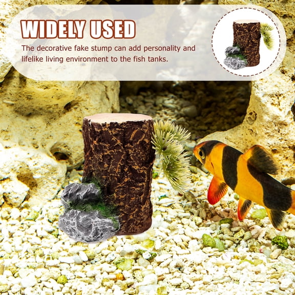 ELAYARD Fish Tank Structure Decor Decorative Aquarium Stump Resin Multi 1Pcs