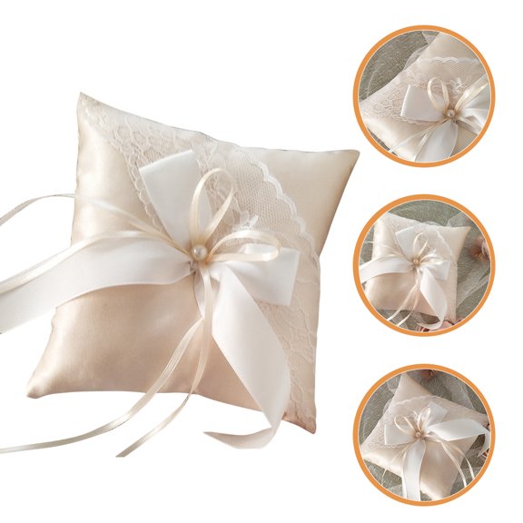 ELAYARD Wedding Party Decorations Holder Pillow Satin Light Yellow for Engagement 1Pack