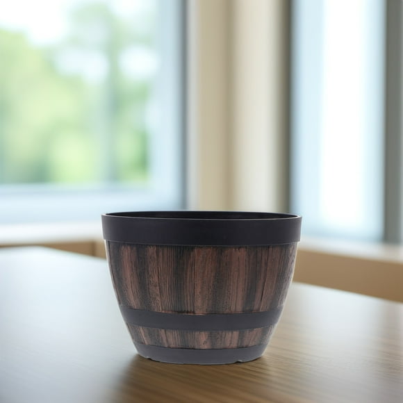 ELAYARD Whiskey Barrel Planter Plastic Barrel Flower Pot No Holes For Water Plants