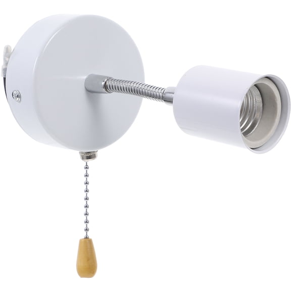 ELAYARD 1 Set White Plastic Wall Lamp Holder Socket with Switch for Easy Decor Installation
