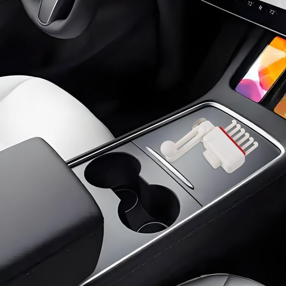 ELAYARD White Carbon Fiber and Metal Dashboard Phone Holder Mount for Car Easy Installation Compact Design