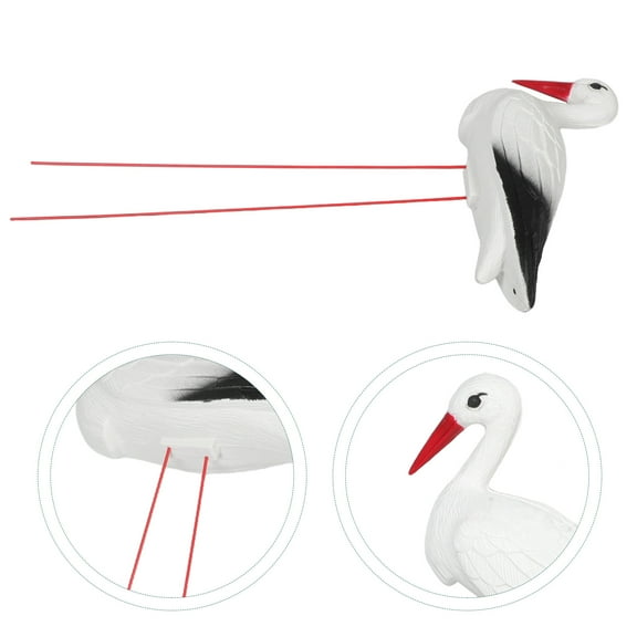 ELAYARD White Garden Crane Figurine with Removable Wire Legs, Outdoor Yard and Balcony Decor, Elegant Bird Statue