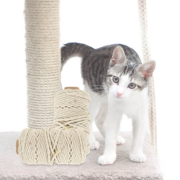 ELAYARD White Cuttable Sisal Rope for Cat Tree Replacement and Household Scratching Use