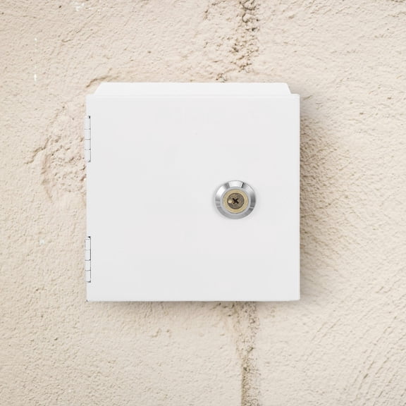 ELAYARD White Lockable Wall Plate Cover for Electrical Outlet Safety and Weatherproof Shield