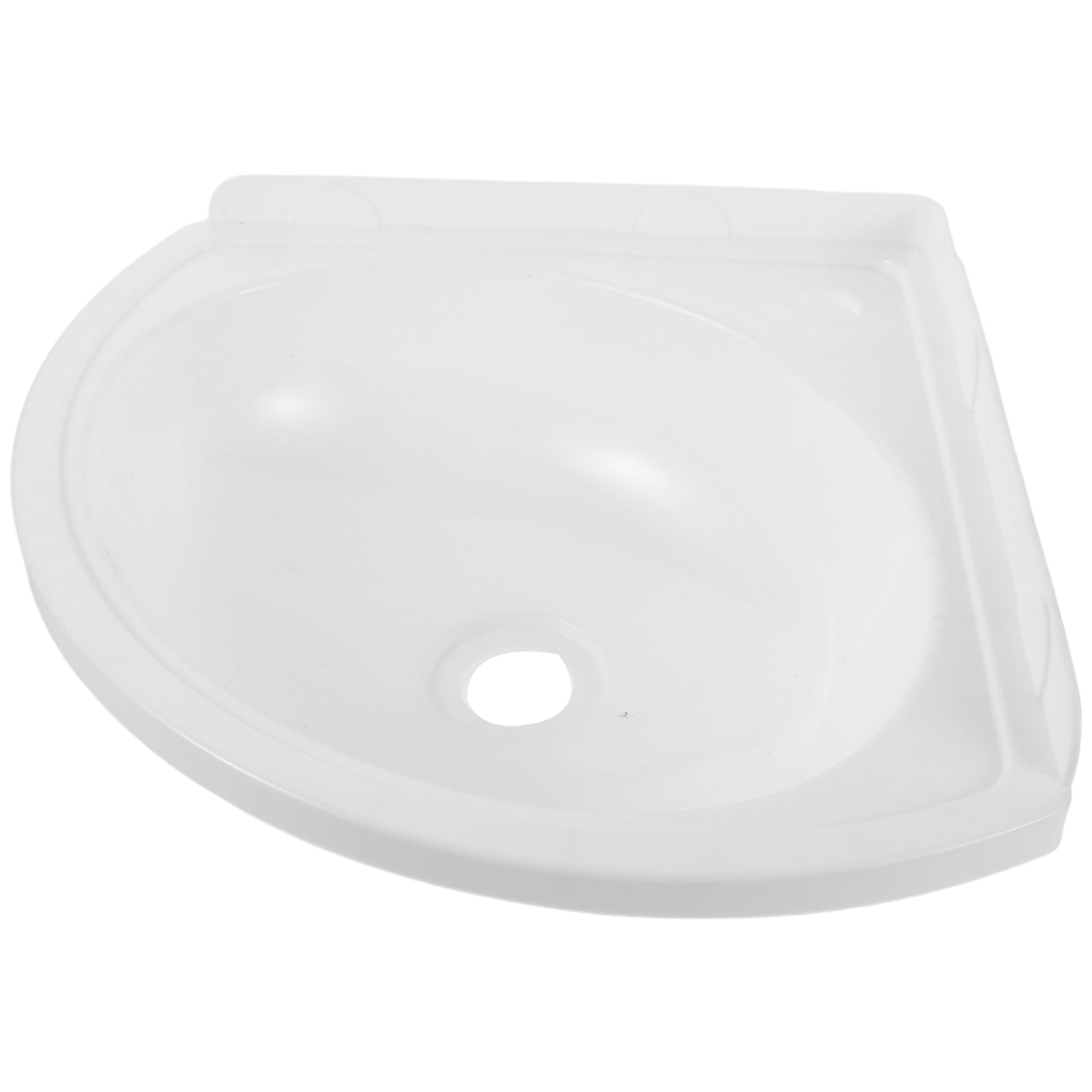 ELAYARD White Plastic Wall-Mounted Corner Sink Basin for Bathroom and Balcony, Compact Space-Saving Small Floating Washbasin