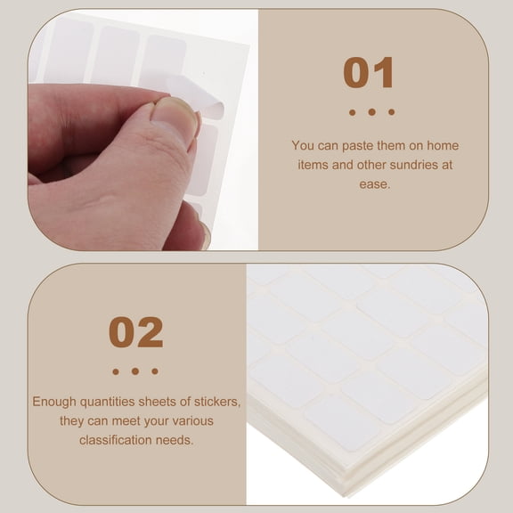 ELAYARD 50 Sheets White Blank Label Stickers for Storage Containers, Classification, Organization and Marking