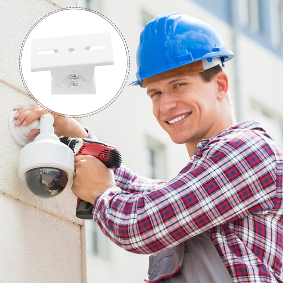 ELAYARD Durable White Security Camera Mount Bracket with Full Angle Adjustment