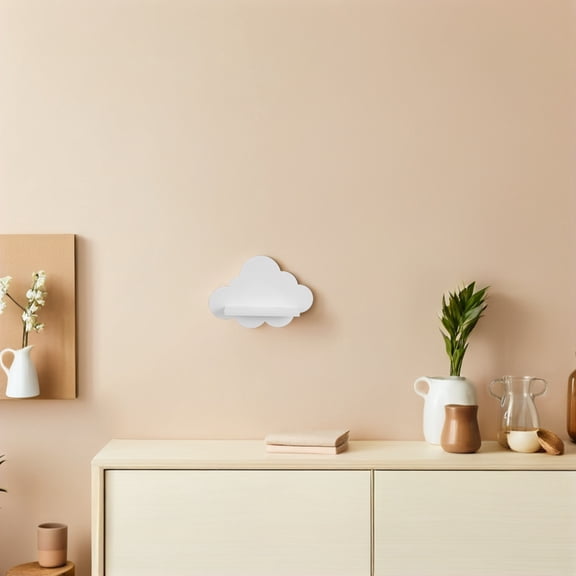 ELAYARD Versatile White Cloud Shelf for Bathroom and Kitchen Organization