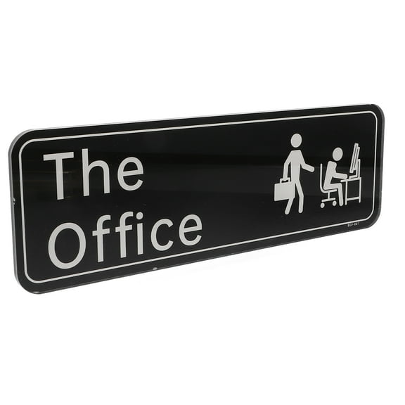 ELAYARD Black Acrylic Office Sign Adhesive Easy Installation Door Sign for Office Decoration