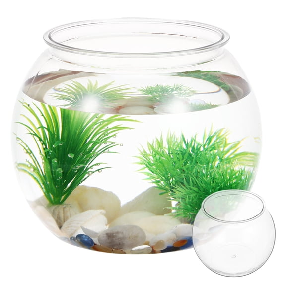 ELAYARD Premium Pet Transparent Fish Keeper Bowl for Decor and Fish Tank