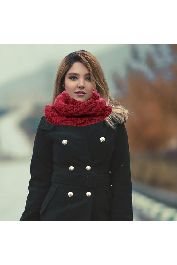 Balaclava Neck Gaiters For Women Dark Red 1 Piece Cold Autumn And Winter