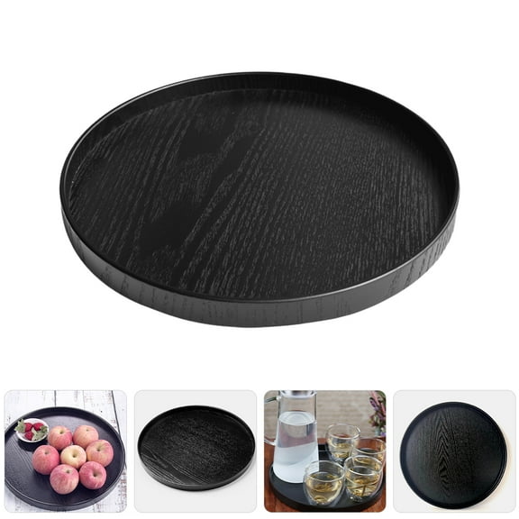 ELAYARD Multiuse Black Wooden Tray Perfect for Restaurants Hotels Home and Cake Shop Display