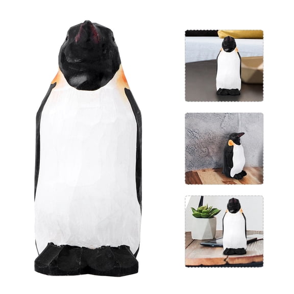 ELAYARD Wooden Penguin Figurine Stylish Carved Home Office Decoration