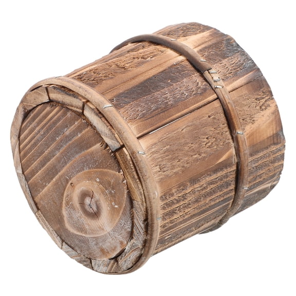 ELAYARD Wooden Planter Barrel Rustic Flower Bucket for Indoor and Outdoor Succulent Plant Display