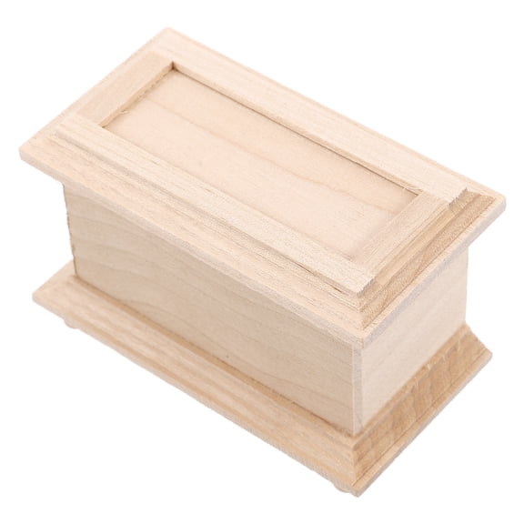 ELAYARD Dollhouse Furniture Dollhouse Chest Box 1:12 Scale Wood Khaki 1Set for Various Occasions