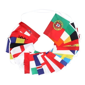 ELAYARD European Flag Bunting in Assorted Colors, Decorative Hanging Flags for Outdoor Parties, Events, and Celebrations