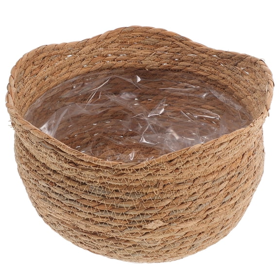 ELAYARD Multi-Color Woven Straw Planter Basket for Indoor and Outdoor Home Decor, 1 Pack, Ideal for Plant