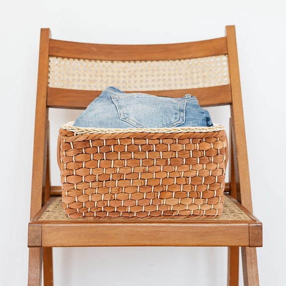 ELAYARD Woven Storage Bins Storage Basket Coffee Corn Bran 1Pack