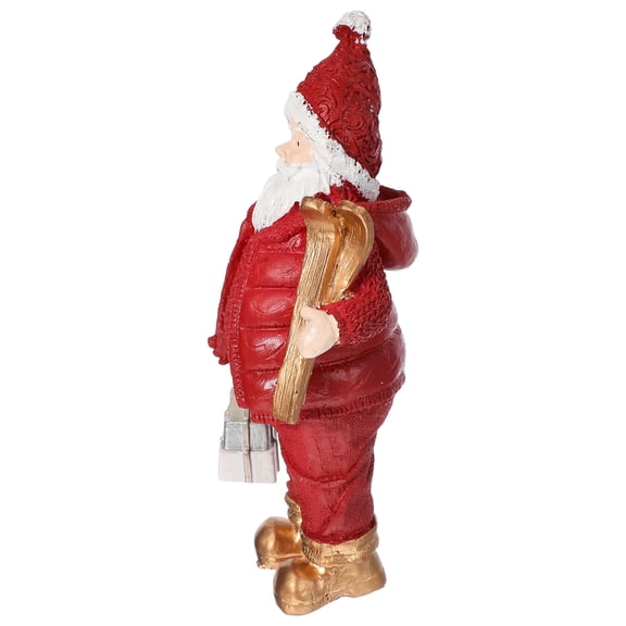 ELAYARD Red Resin Santa Claus Figurine Christmas Table Centerpiece Winter Holiday Decoration, 1 Piece Festive Home Ornament