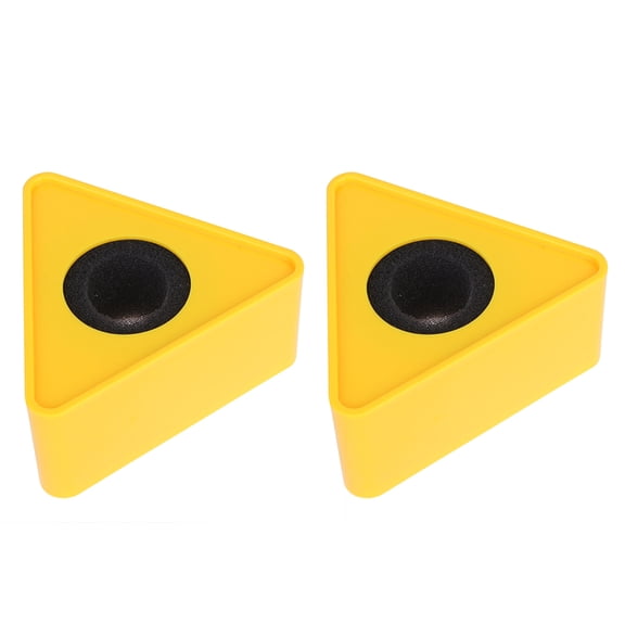 ELAYARD 2Pcs Creative Yellow ABS Triangle Shaped Mic Logo Flag Station with Custom Engraving Area