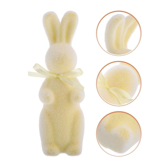 ELAYARD Yellow Easter Tabletop Rabbit Statue Soft Foam with Detailed Craftsmanship Home Decor