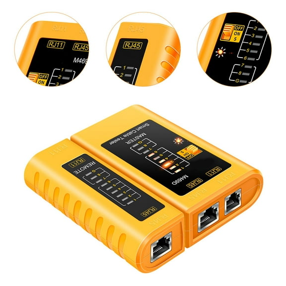 ELAYARD Yellow Pc Network Cable Tester with Multi Function for Testing Cables