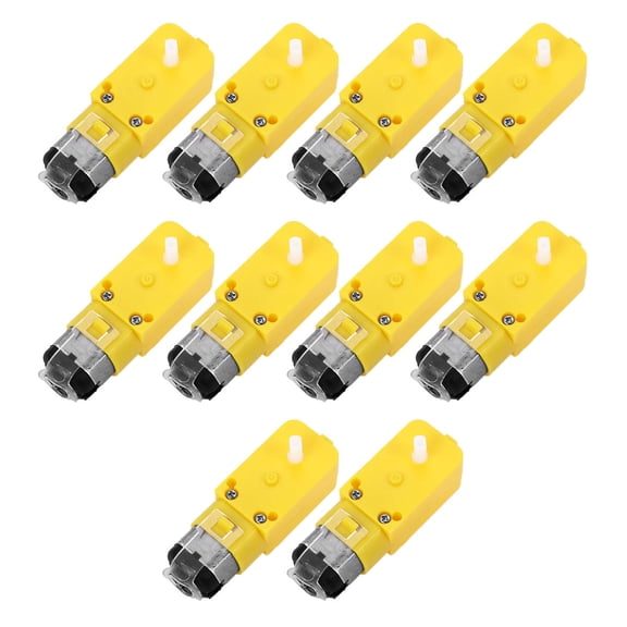 ELAYARD Yellow PP Geared Motor, 12V, Large Torque, Stable Output for Robot, 10Pcs