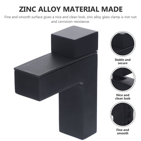 ELAYARD Glass Retainer Clips for Home Use Black Zinc Alloy Screen Divider Panel