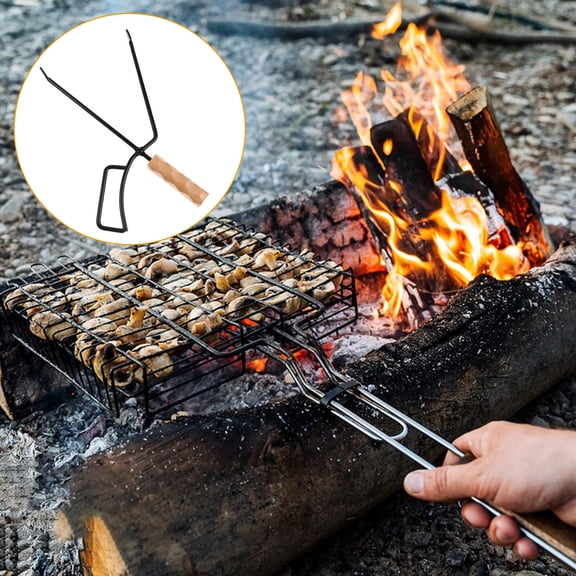 ELAYARD Multipurpose Log Grabber Fireplace Tongs Clip for Barbecue Outdoor Fire Pit Use