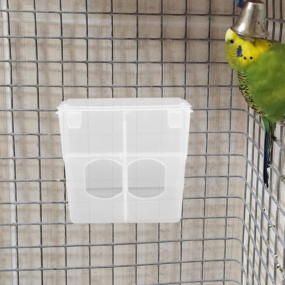 ELAYARD Portable Transparent Bird Food Feeder with Large Capacity Trough for Outdoor Use