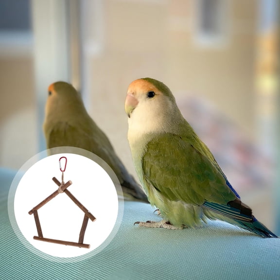 ELAYARD Natural Wood Bird Perch Stand Coffee Stable Design for Pet Use