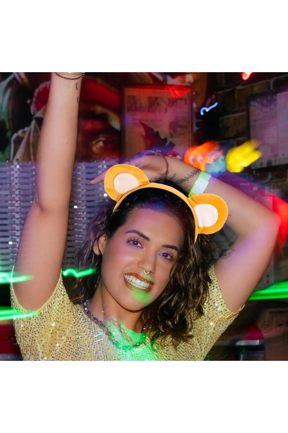 Cute Bear Ears Headband, Light Brown, Soft Makeup Accessory for Beauty