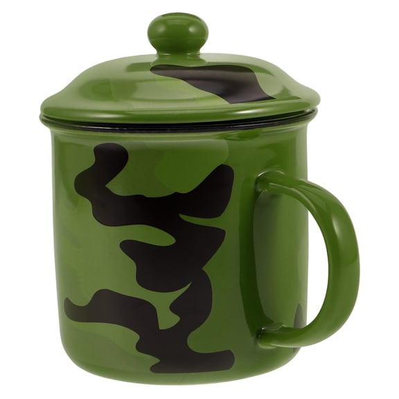 ELAYARD Green Porcelain Coffee Cup with Vintage Design Multifunctional Camping and Household Accessory