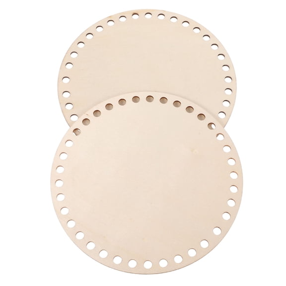 ELAYARD Light Yellow Wooden Crochet Basket Base for DIY Weaving and Craft Supplies